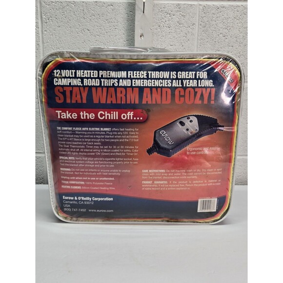 12-Volt Polar Fleece Heated Travel Blanket RoadPro - Picture 3 of 4